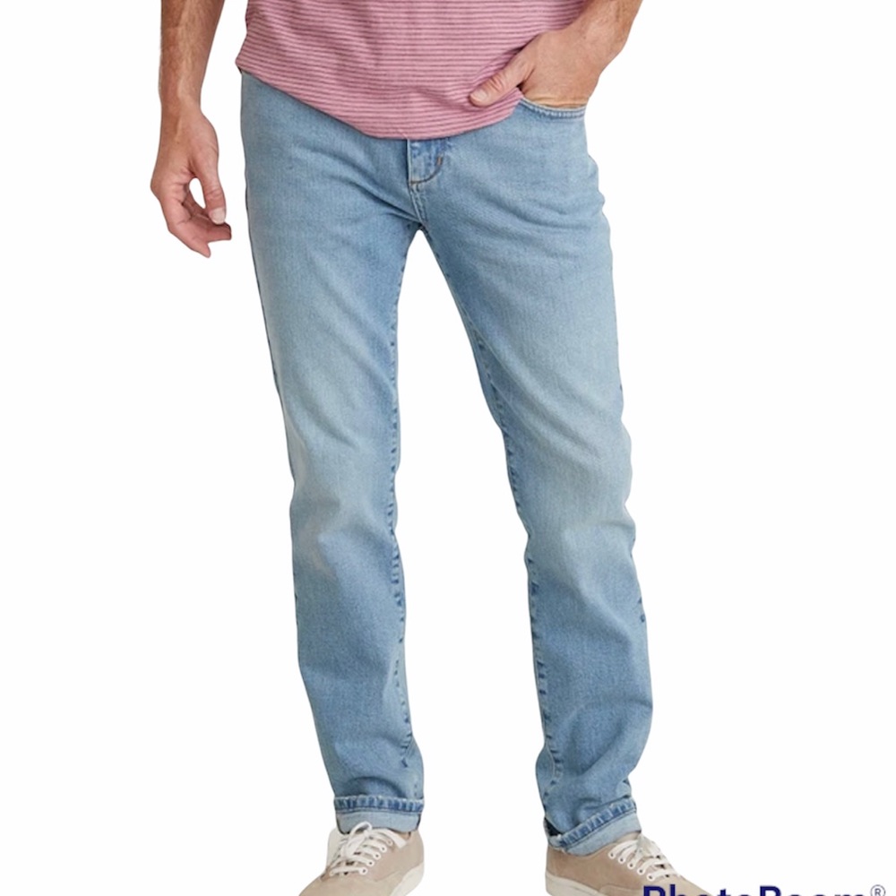 Marine Layer Mens Original Slim Fit Light Wash Jeans